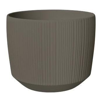 Terracotta Übertopf matt GROOV, 25x25x19,5cm, grau