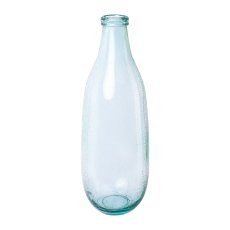 Glass Recycled Vase VLUX, 15x15x40cm, light green