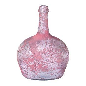 Glass Recycled Vase antique BOLS, 26x26x19cm, pink