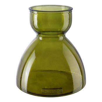 Glas Vase PAULA, recycelt, 23x22x22cm, dunkelgrün
