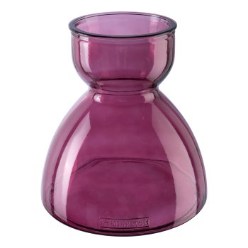 Glas Vase PAULA, recycelt, 23x22x22cm, lila