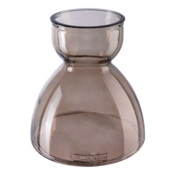 Glass Vase PAULA, 23x22x22cm, brown, Recycled