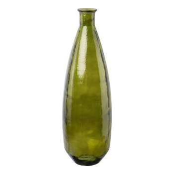 Glas Vase EMMA, recycelt, 80x26x26cm, dunkelgrün