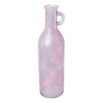 Glass bottle vase w.handle PIA, 50x14x14cm, lilac, Recycled