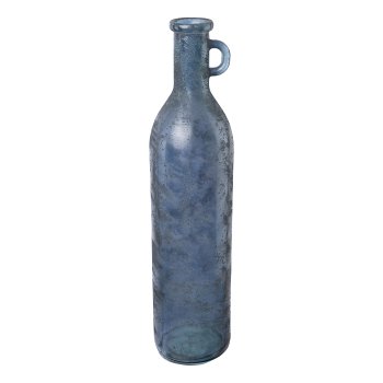 Glass bottle vase w.handle PIA, 75x18x18cm, gray