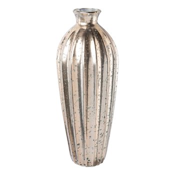 Glass Vase ALEX, 28x12x12cm, silver, Recycled