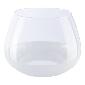 Glass vase part-satin BROMELO, 22x22x23cm, white