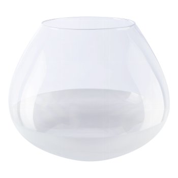 Glass Vase part-satin BROMELO, 34x34x40cm, white