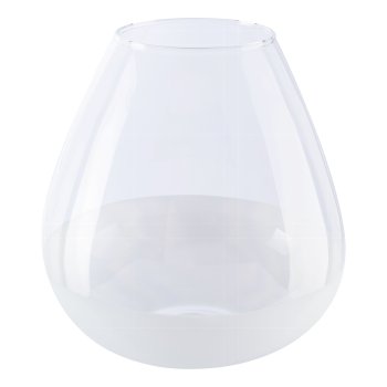Glass Vase part-satin BROMELO, 26x26x20cm, white