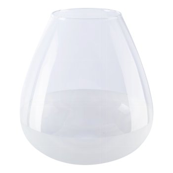 Glass Vase part-satin BROMELO, 38x38x30cm, white