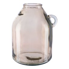 Glas Gefäß mit Griff NOIA, recycelt, 26x21x21cm, beige