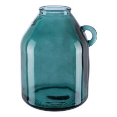 Glas Gefäß mit Griff NOIA, 26x21x21cm, petrol