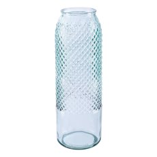Glass Vase Diamond Cut MARIN, 45x15x15cm, clear, Recycled