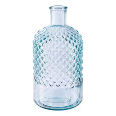 Glass Bottle Vase Diamond Cut MARIN, 22x12x12cm, clear, Recycled