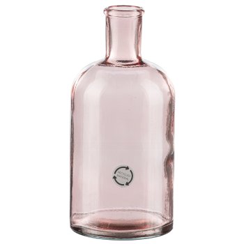 Glass Bottle Vase RIZZLE, 9x20cm, Apricot, Recycled