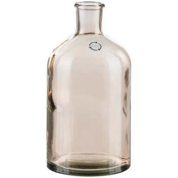 Glass Bottle Vase RIZZLE, 11,5x22cm, Light Brown, Recycled