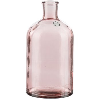 Glass Bottle Vase RIZZLE, 11,5x22cm, Apricot, Recycled