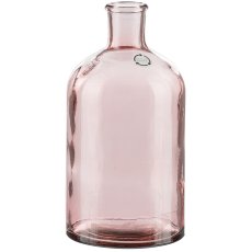 Glass Bottle Vase RIZZLE, 11,5x22cm, Apricot, Recycled