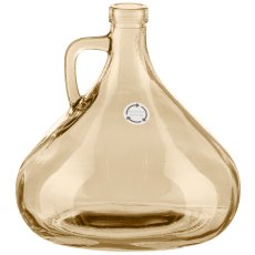 Glass vase with handle BARI, 17,5x18cm, honey, Recycled