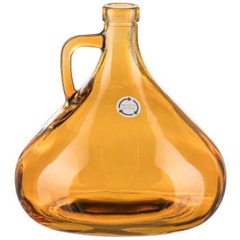 Glas Vase m.Henkel BARI, recycelt, 17,5x18cm, Orange