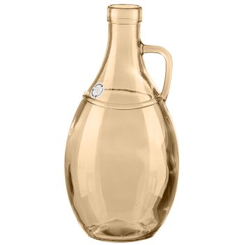 Glas Vase m.Henkel BARI, recycelt, 14x26cm, Honig