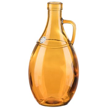 Glas Vase m.Henkel BARI, recycelt, 14x26cm, Orange