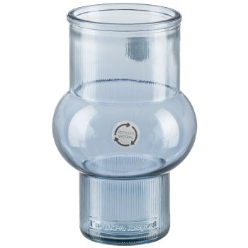 Glas Vase Composition II, recycelt, 11,5x17cm, Hellblau
