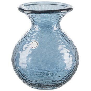 Glass Ball Vase PARADISE, 15x18,5cm, Blue, Recycled