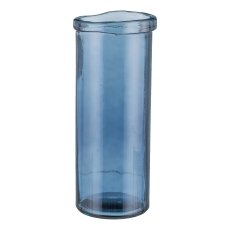 Glass vase, cylinder, SIRIUS 36x15cm, petrol blue