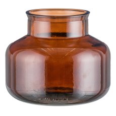 Glass lantern, ARAGON 16x19cm, dark brown