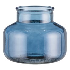 Glas Windlicht, ARAGON 16x19cm, Blau