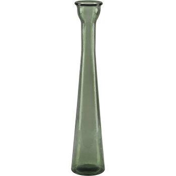 Glass vase SERENA, recycled, 40x8x8cm, dark green