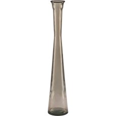 Glass vase SERENA, recycled, 51x9.5x9.5cm, light brown
