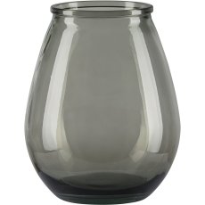 Glass vase OPUS, recycled, 23x19x19cm, stone grey