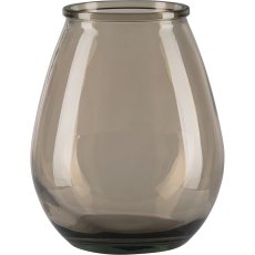 Glass vase OPUS, recycled, 23x19x19cm, light brown