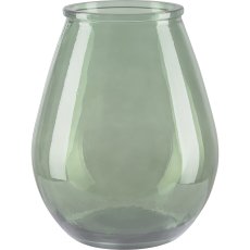 Glass vase OPUS, recycled, 36x29x29cm, dark green