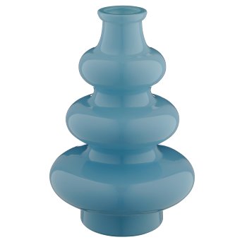Glasvase SWING, recycelt, 15x15x21cm, himmelblau