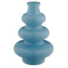 Glasvase SWING, recycelt, 15x15x21cm, himmelblau