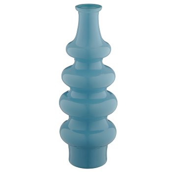 Glasvase SWING, recycelt, 15x15x40cm, himmelblau
