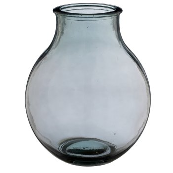 Glasvase BOMBA, recycelt, 29x29x36cm, grau