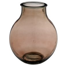Glasvase BOMBA, recycelt, 29x29x36cm, dunkelbraun