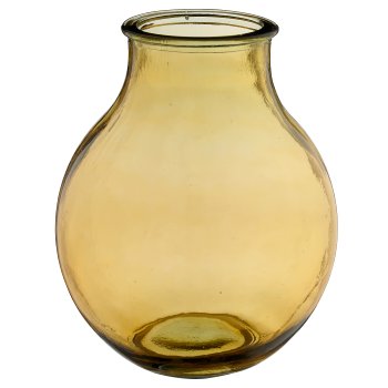 Glass vase BOMBA, recycled, 29x29x36cm, light brown