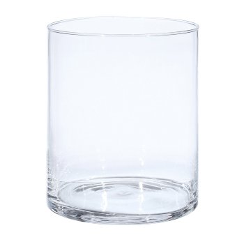 Glass vase cylinder clear, Ø13cm, h15cm, 6/pc.