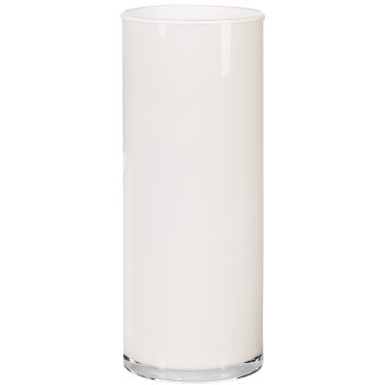 Glass vase cylinder, Ø15cm, H=40cm, white