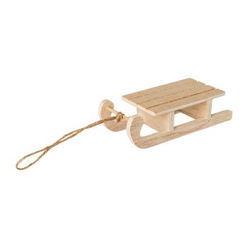 Holz Schlitten Hänger, 15x16x4 cm, natur