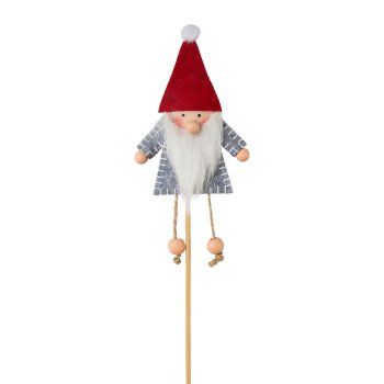 Felt Santa Claus stake 2 assorted, 35x6.5cm, red, 4/Piece