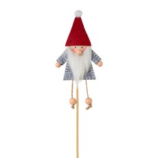 Felt Santa Claus stake 2 assorted, 35x6.5cm, red, 4/Piece