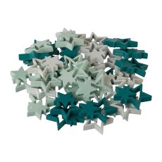 Wooden Decoration Litter Detail Star, 2,7x2,2cm, Ice Green, 36/Poly