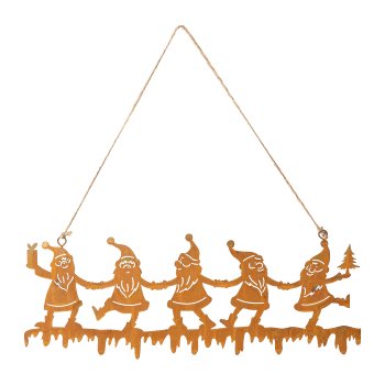 Metal Santa Claus Parade Hanger, 34x12cm, rust