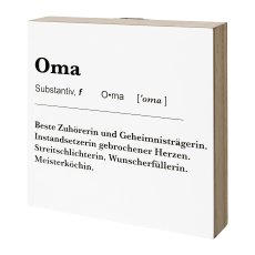 Holz Deko Tafel/Hänger OMA, 20x4x20cm, weiß